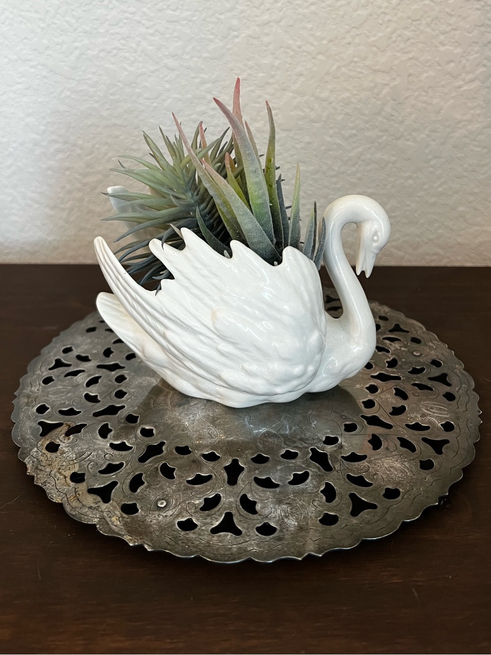 Vintage Italian Silverplate Pierced Trivet